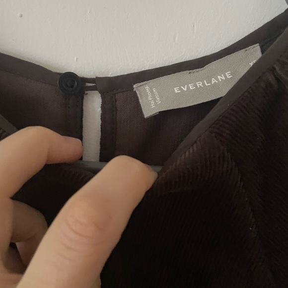Everlane Brown Corduroy Midi Dress with Puff Sleeves - Picture 4 of 4